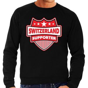 Switzerland supporter schild sweater zwart voor heren - Zwitzerland landen sweater / kleding - EK / WK / Olympische spelen outfit XL