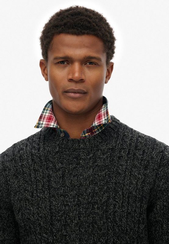 Superdry - JACOB CABLE - Trui - Zwart