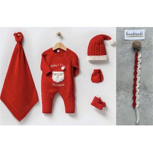 Christmas Baby newborn 5-delige kleding set meisjes - Fopspeenkoord cadeau - Newborn kleding set - Newborn set - Babykleding - Babyshower cadeau - Kraamcadeau