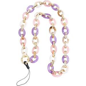 Paarse acryl telefoonkoord voor mobiele telefoon, camera en meer - 1 stuk