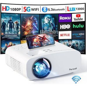 Draagbare 4K Mini Beamer - WiFi en Bluetooth Projector voor Thuisbioscoop - 13000L Helderheid