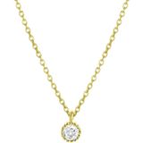 Lucardi - Dames Ketting - Echt Zilver - Goudkleurig - 45 cm