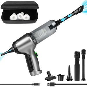 3-in-1 12000PA Mini Handheld Vacuum Cleaner - Wireless Handheld with Overheating Protection - 1 Hour Battery Life - 5 Interchangeable Nozzles - Hair and Dirt Removal