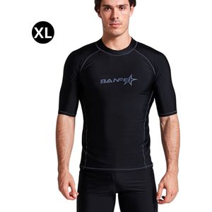 Livano Rash Guard - Surf Shirt - Zwemkleding - UV Beschermende Kleding - Voor Zwemmen - Surfen - Duiken - Zwart - Maat S