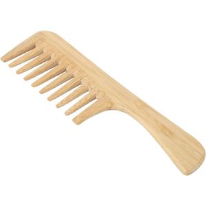 Bamboo Wide Tooth Comb with Handle - Large Teeth - Anti-Static - Detangling Hair Comb voor Vrouwen en Meisjes