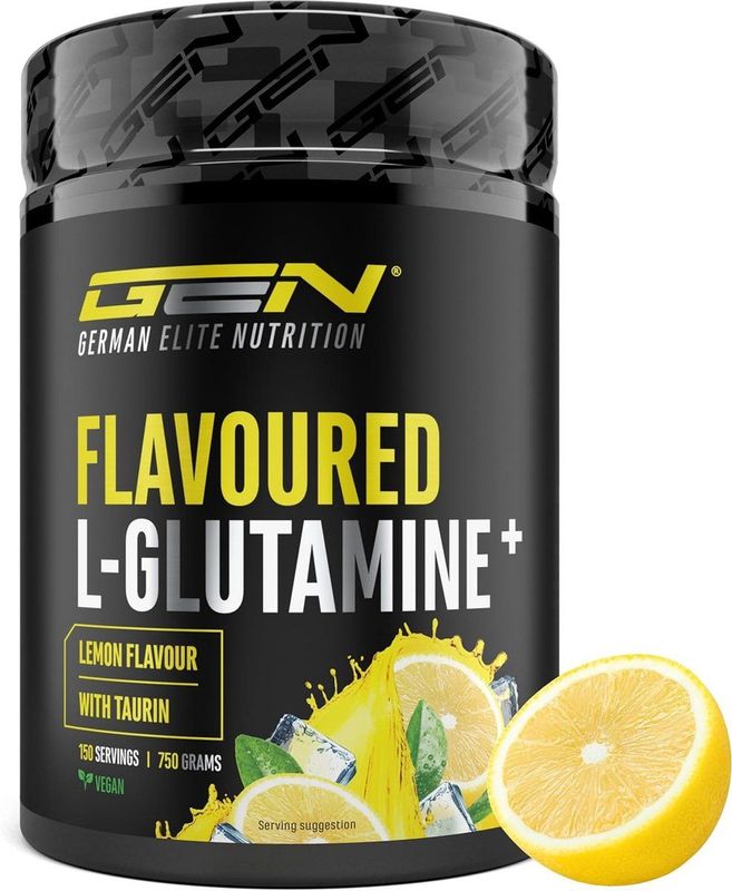 L-Glutamine Poeder - Lemon - 750 g - Gearomatiseerd met Extra Taurine - Suikervrij