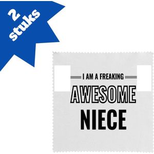 Akyol - i am a freaking awesome niece brillendoekjes - Nicht - de meest geweldigste nicht - verjaardagscadeau - verjaardag - cadeau - cadeautje voor nicht - nicht artikelen - kado - geschenk - gift - 17,8 bij 17,8 cm - 2 stuks
