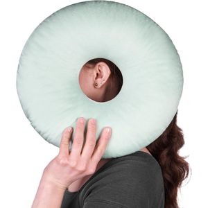 Verlicht Oorpijn - Oorkussen voor Zijslapers - Verstelbare Vulling - Donut Kussen voor Oor - Vermindert Oordruk - Kussen met Oorgat - CNH Oorkussen - Oorbelkussen