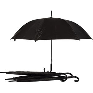 Set van 4 Zwarte Opvouwbare Paraplu's – Windproof & Automatisch - Polyester/Aluminium - Voor Efficiënte Regenkleding - Heren/Dames – 115cm Diameter