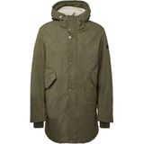 Buitenjas - Gewassen Katoenen Parka - Teddygevoerde Capuchon - Gewatteerd - Winterjassen