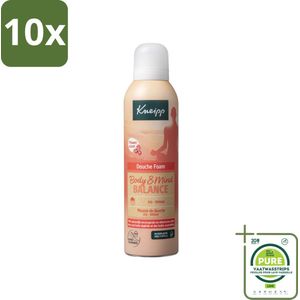 10 x Kneipp - Douche schuim - Body & Mind Balance - Iris & Vetiver - 200 ml - Grootverpakking - Douche Foam - Ontspanning - Balans - Iris - Vetiver