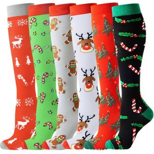 5 paar kerstsokken - kerstboomkousen - steunkousen - L/XL
