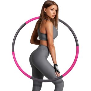 ZoeZo Design - Fitness Hoelahoep - Waist Trainer - Weighted Hula Hoop - Buikspieren - Sport Hoepel - Ø90 cm - Paars / Grijs - Afvallen - 1 KG - Hoela Hoep - Trainen - Training