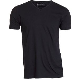 Garage 104 - Regular Fit 2-pack T-shirt V-hals korte mouw zwart M 100% katoen