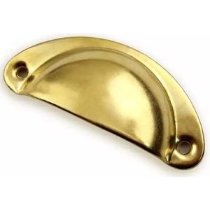 Vintage Schelpvormige Ladehandgrepen Gold 4 stuks - Lade Greep Hand Vat Handvat / Gold