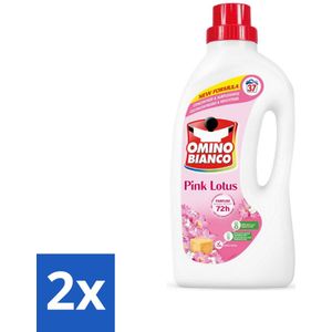 Omino Bianco - Roze Lotus - Wasmiddel - Witte & Gekleurde Was - 37 Wasbeurten - Voordeelverpakking - 2 stuks