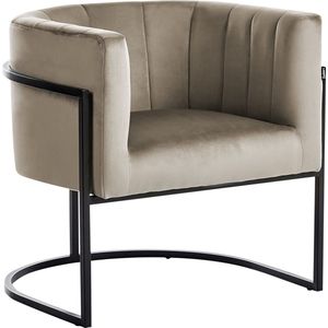 Fauteuil fluweel taupe LARVIK II
