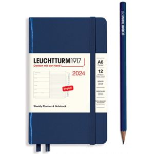 Leuchtturm1917 - weekplanner + notities - agenda - 2024 - a6 - hardcover - 12 maanden - donker blauw