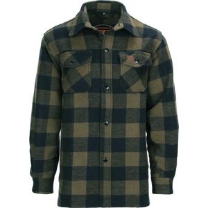 Longhorn - Lumberjack flannel shirt (kleur: Zwart/Olive / maat: S)