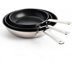 KitchenAid Stainless Steel 3-Delige Braadpan Set 20cm - 24cm - 28cm