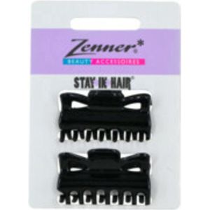 Zenner - 2x Haarklem Stay-in-Hair Zwart - haarklemmen
