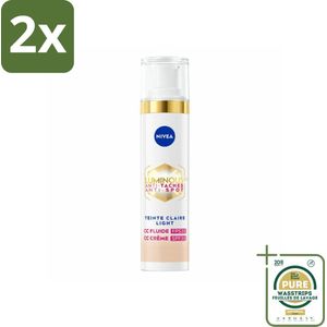 NIVEA - Cellular LUMINOUS630 CC Crème Licht - Gekleurde Dagcrème - Tegen Pigmentvlekken - SPF 30 - 40 ml - Voordeelverpakking - 2 stuks - CC cream - NIVEA Cellular LUMINOUS630