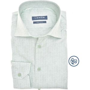 Ledub Overhemd Print Lichtgroen - Maat 43 - Heren - Overhemden Formeel