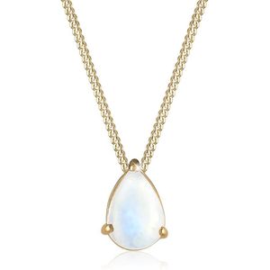 Elli Dames Halsketting Dames Hanger Druppel Elegant met Maansteen in 925 Sterling Zilver Verguld