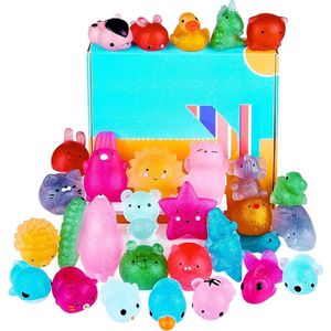 30 stuks Glitter Squishys - Knijp Dierenspeelgoed voor Zintuiglijke Volwassenen Stress Relief - Goodie Bag Fillers voor Kinderen - Paasei Vulstoffen