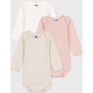 Rompertje Petit Bateau 3 Bodies Us Ml Multi Roze (Set van 3)-Maat 74 - 12 maanden