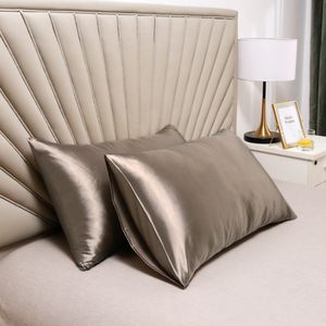 2-delige satijnen kussensloop - zacht en zijdeachtig bedkussen - envelopsluiting - anti-mijt en hypoallergeen - beschermt haar en huid tegen rimpels - 51x76cm