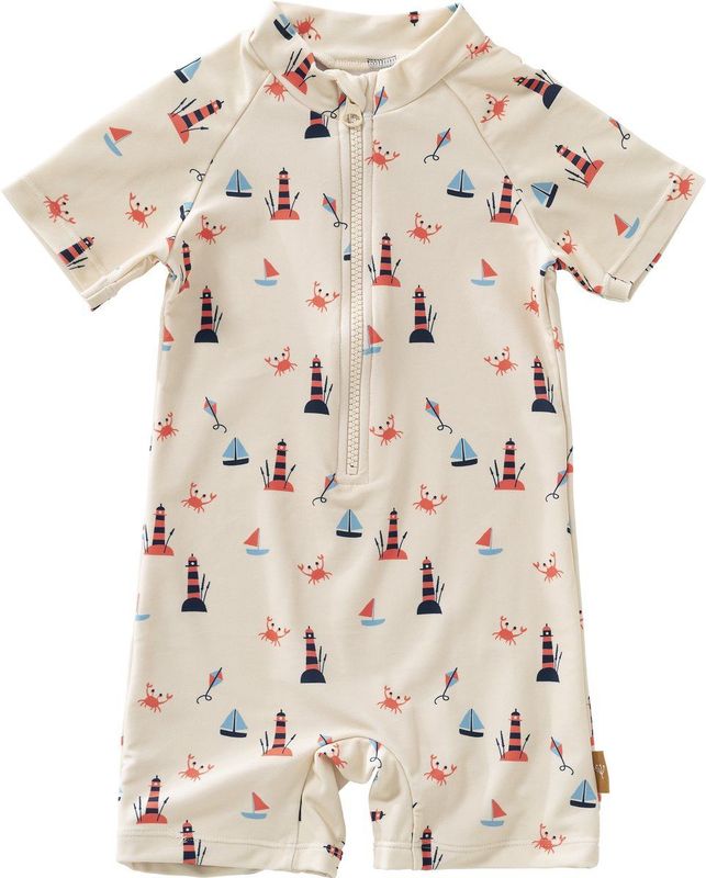 Fresk - UV Swimsuit - Crème - Sneldrogende Zwemkleding - UPF 50 - Zwempak met Korte Mouwen