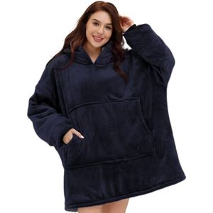 Hoodie Deken - Snuggie Cuddle - Navy Blauw - Fleece Deken Met Mouwen - extra groot 1400g - Suggie - Snuggle Hoodie - Oversized Blanket - Dames & Mannen - Hoodie Blanket - Voor Kinderen, Dames & Mannen