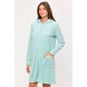 Woody Dames Badjas Licht Turquoise Blauw XL