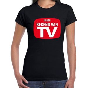 Fout Bekend van TV t-shirt met rood logo zwart voor dames - fout fun tekst shirt / outfit XXL