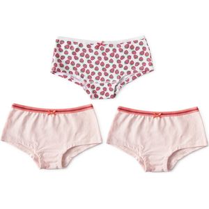 Little Label Onderbroeken Meisjes - 3 Stuks -Maat 92 - Model hipster - Roze, Wit - Zachte BIO Katoen