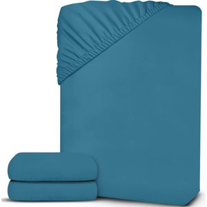 ApexArte® Matrasovertrek 160x200 - Dekbedovertrek - Hoeslaken - Matrasbeschermer - Extra Zacht - Blauwe Denim
