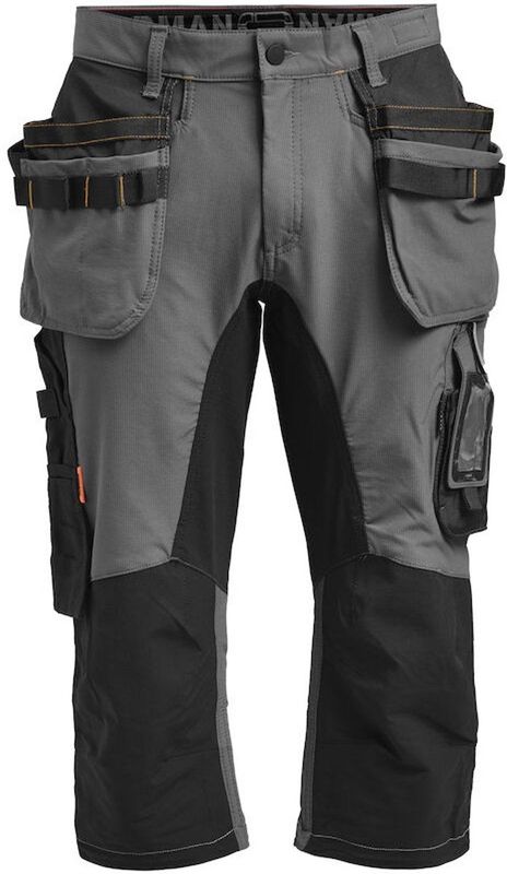 Jobman 2195 - Stretch Long Shorts - Donker grijs/Zwart - Driekwartbroek