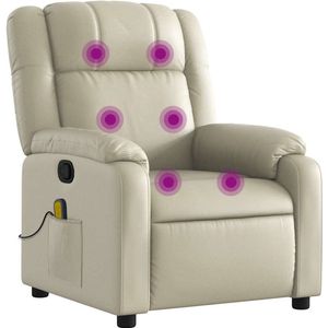 vidaXL - Massagestoel - van - kunstleer - in - crèmekleur