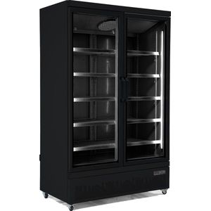Professionele 2 deurs Display koelkast | glasdeuren | zwart | Combisteel | 7455.2230 | Horeca