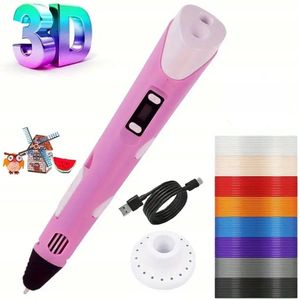 DreamCraft 3D Pen – Roze – XXL Set 110m PLA Filament + Sjablonenboek – 3D Tekenpen voor Kinderen