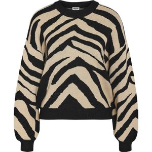 Noisy may Trui Nmcharlott L/s O-neck Knit Noos 27028159 Black Pattern Nomad Dames Maat - M