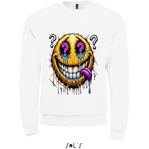 Sweatshirt 2-225 Sweatshirt Emoi vraagteken - Wit, xS