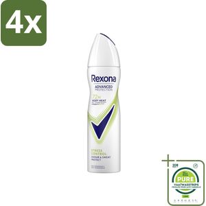 Rexona - Deodorant Spray - Advanced Protection Stress Control - Tegen Stresszweet - 150 ml - Voordeelverpakking - 4 stuks - 72 uur bescherming - Anti-transpirant