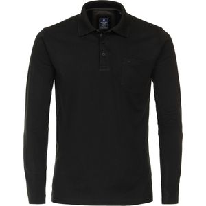 Redmond - Regular Fit Polo - Zwart - Lange Mouw - Pique