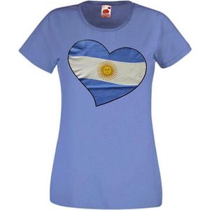 T-shirt Argentinië vrouwen dubbelzijdig bedrukt maat L