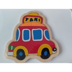 Igra Toys houten baby puzzel taxi