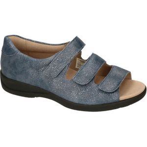 Solidus - Dames - Sandalen - Blauw - Nubuck - Steunzool