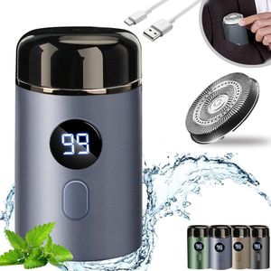 Scheerapparaat - Scheerapparaat mannen - Mini Elektrische Scheerapparaat Draagbaar – 3D Dubbele Scheerfolie – Waterdicht – LED Display – USB Snelladen – Laag Geluid – 120 Min Batterijduur – Champagne Goud