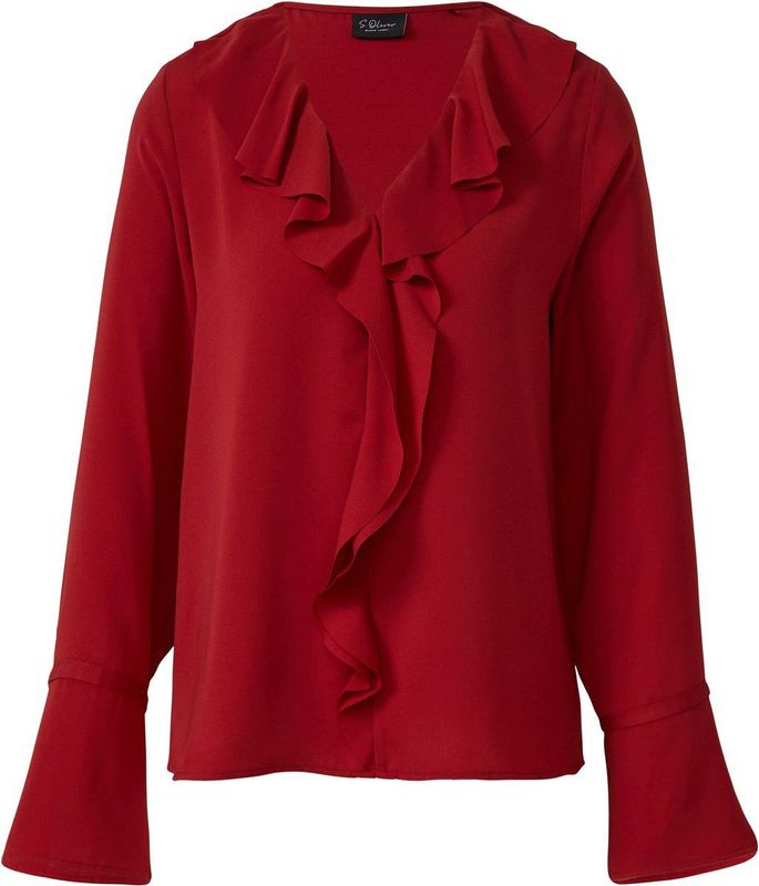 Blouse - Vrouwelijke Elegantie - Flounce Blouse - Vloeiende Crêpe